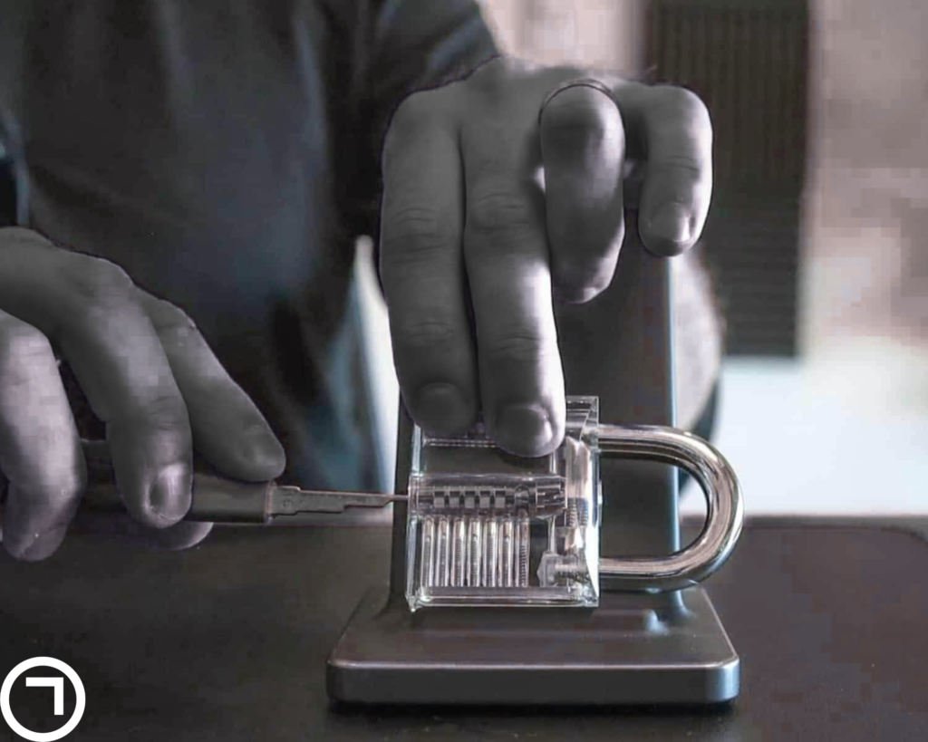 Man lockpicking a lock